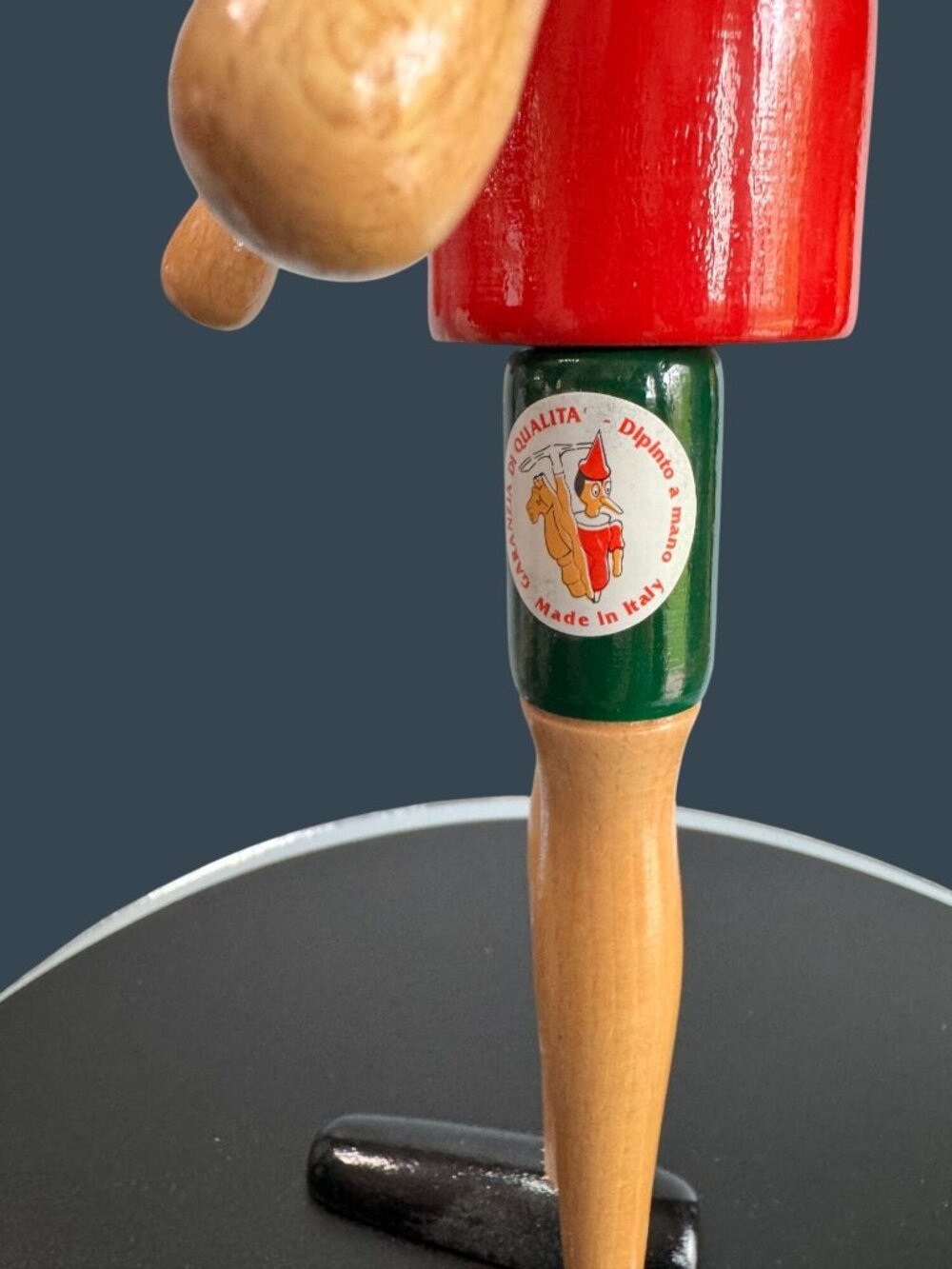 Vintage Wooden Pinocchio Puppet Figure Doll Italy Hand Painted w Spare Nose 15" - Picture 3 of 6